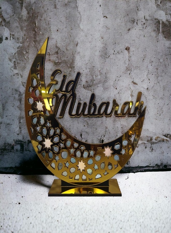 PrintEra Islamic Freestanding Eid Mubarak Decor with Moon Ramadan Kareem Sign, Blessed Ramadan Sign, Eid Mubarak Unique Islamic Gifts and acrylic Signs for Festive Celebrations Size 9x9 Inches - Image 3